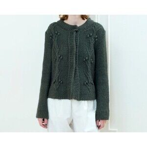 Anthropologie Elsamanda Sweater Brown Long Sleeve Knit Cardigan Sz M